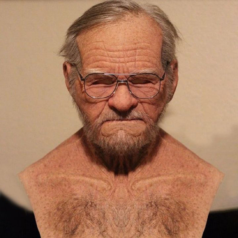 Realistic full face latex Halloween mask from BowLift, featuring detailed facial features for cosplay and costume wear.