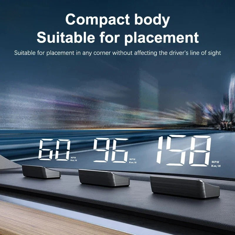 Belro digital speedometer for car, electronic device showing speed readings on a digital display in a vehicle interior