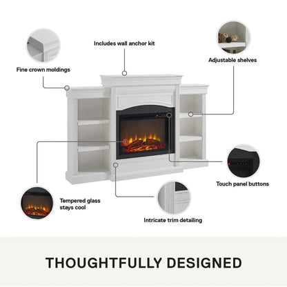 Casavibeo Ameriwood Home Lamont Mantel Fireplace with wooden mantel and built-in electric fireplace display.