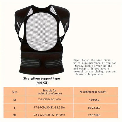 Belro back brace for back pain, adjustable suspenders accessory providing support and relief in a close-up image.