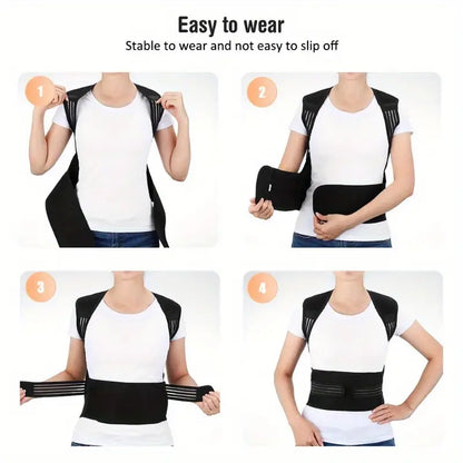 Belro back brace for back pain, adjustable suspenders accessory providing support and relief for lower back discomfort.