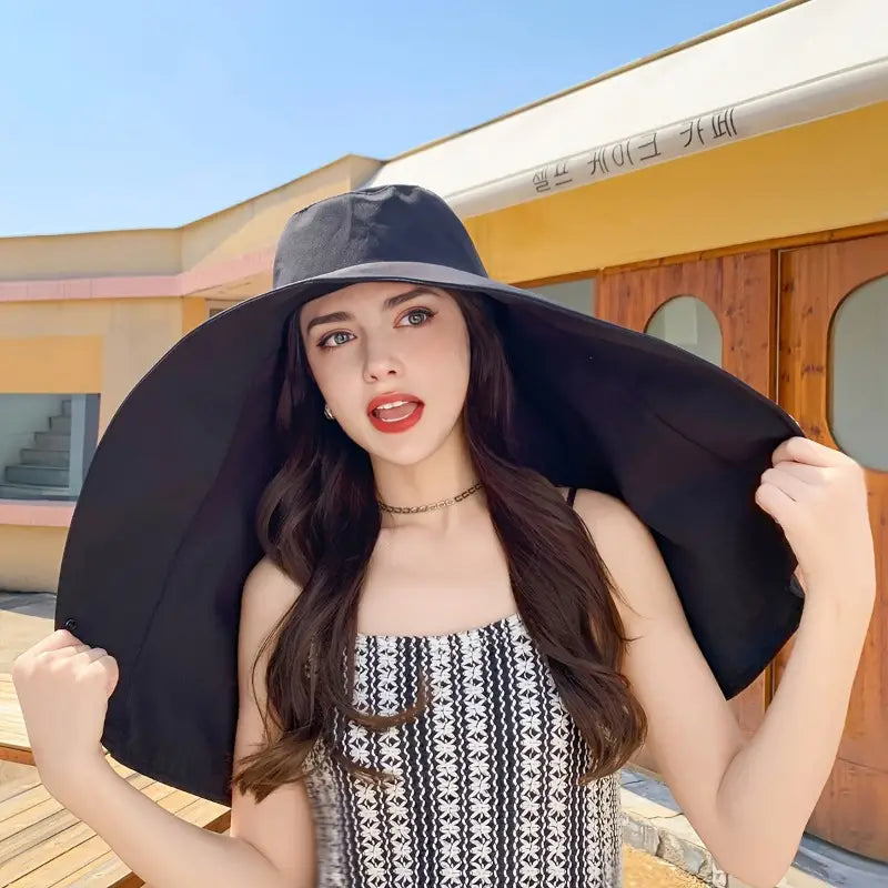 Belro wide brim sun protection shawl hat for women, stylish accessory with broad brim and lightweight fabric for outdoor sun protection.