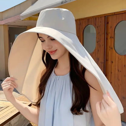 Belro wide brim sun protection shawl hat for women, stylish accessories with a large brim for sun shielding and elegant style.