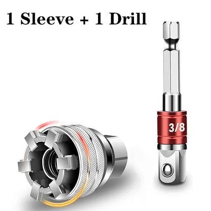 Close-up of Belro universal socket wrench tool with multiple adjustable heads for versatile gripping and turning tasks.