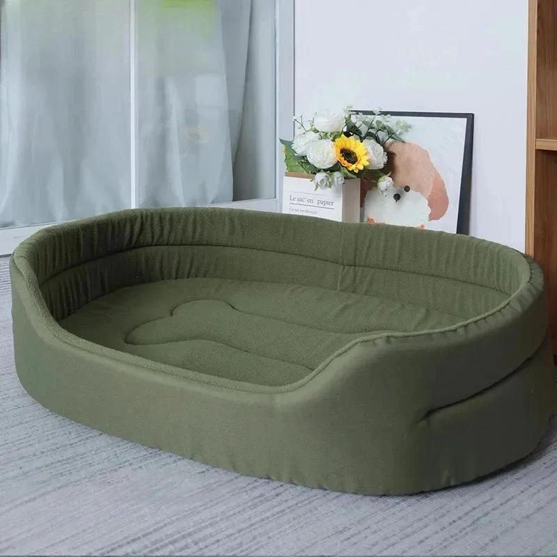 Belro eco-friendly pet bed with soft cushion and green fabric, ideal for small to medium-sized dogs or cats.