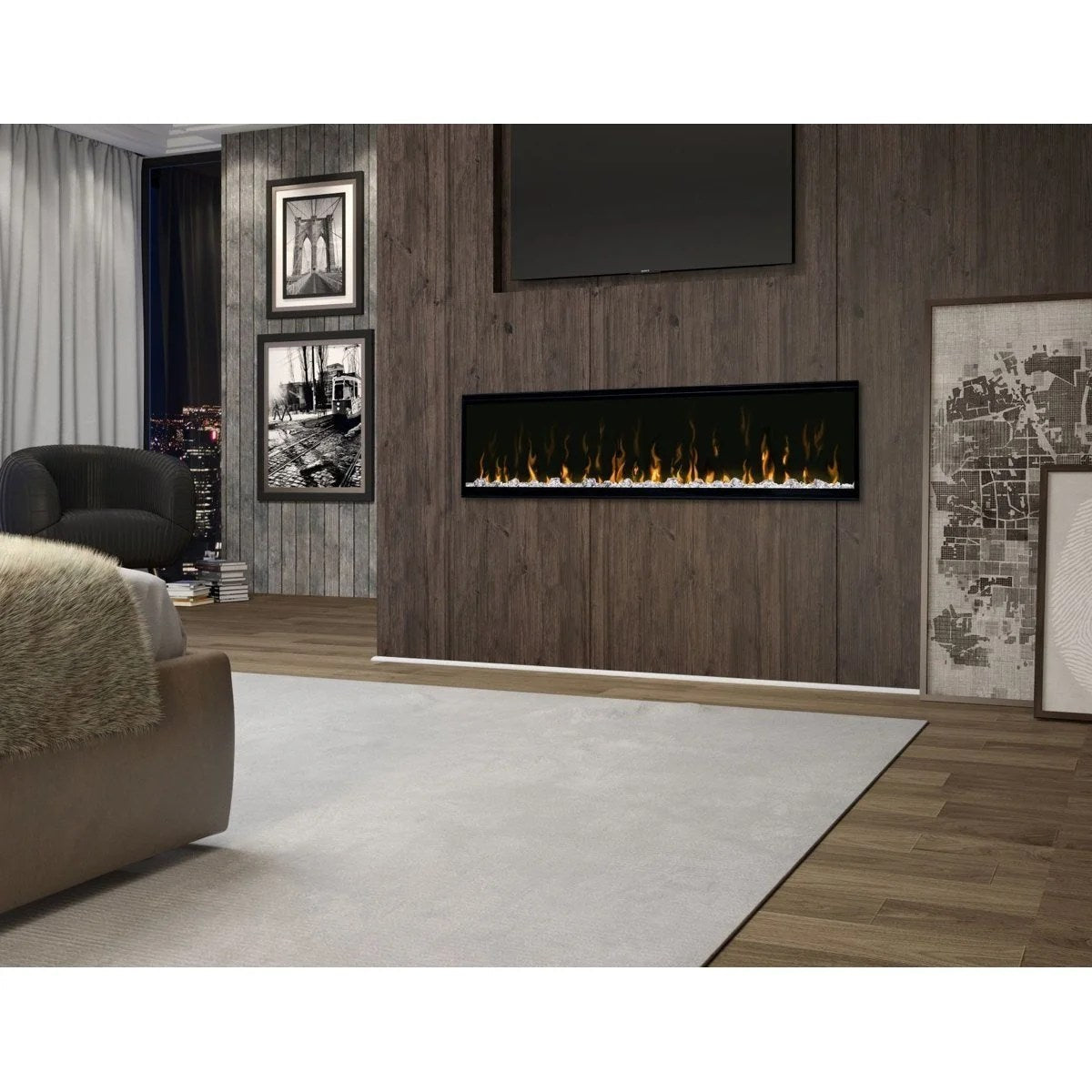 Casavibeo Dimplex IgniteXL 60-inch built-in linear electric fireplace with realistic flame effects and modern design.