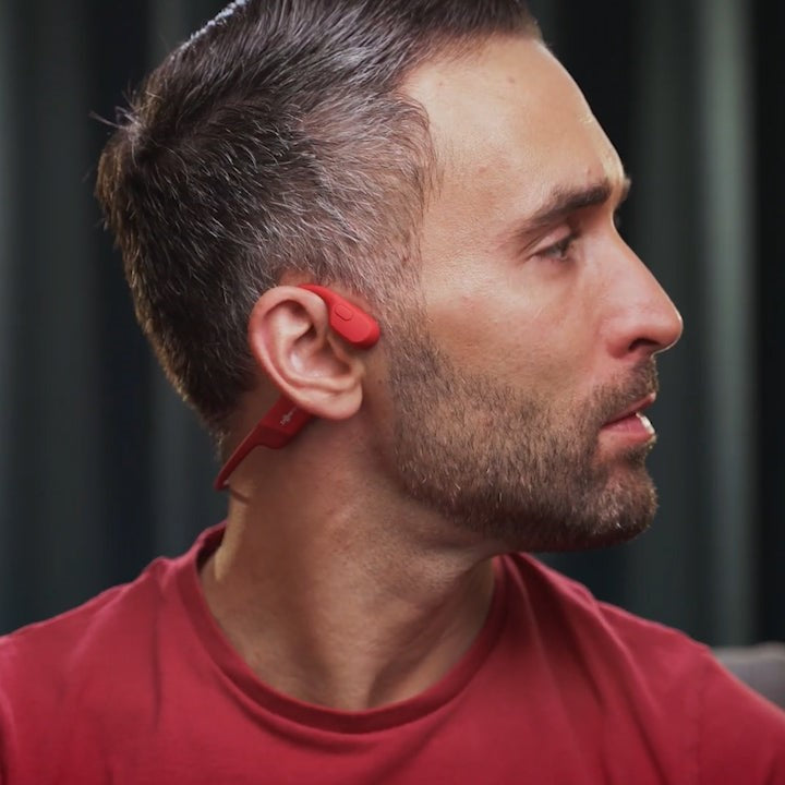 Belro waterproof bone conduction stereo Bluetooth headphones worn on head, wireless audio device for music and calls.