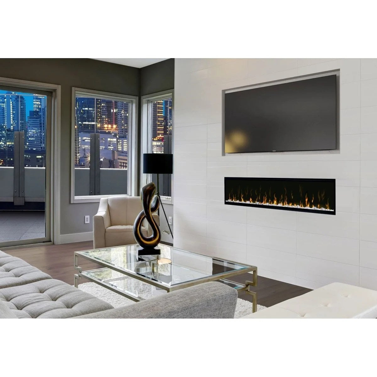 Casavibeo Dimplex IgniteXL 60-inch built-in linear electric fireplace with realistic flame display and sleek modern design.