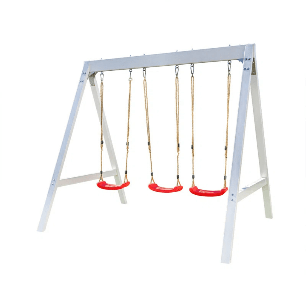 Heavy-duty outdoor porch swing set by Casavibeo with sturdy chains and wooden seat, perfect for relaxing on a porch or patio.