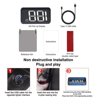 Belro digital car speedometer displaying digital readout on electronic device for vehicle speed measurement.
