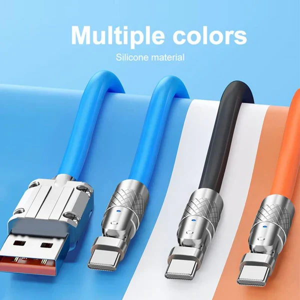 Belro 180° rotating fast charge cable for electronics, compatible with smartphones and devices, black with flexible design