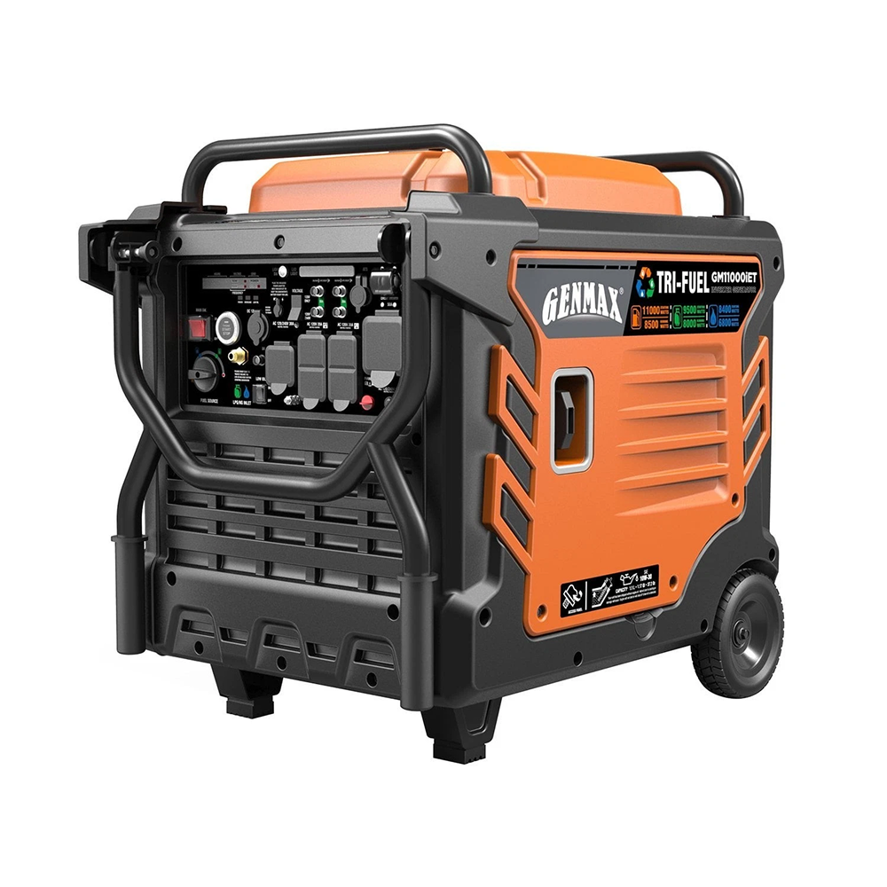 Casavibeo Genmax 11000W portable tri-fuel gas inverter generator with remote start and CO sensor, shown in the image.