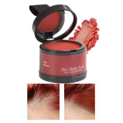 Belro Hair Root Concealer Powder applied to hair roots, blending seamlessly for natural coverage in hair care and beauty.
