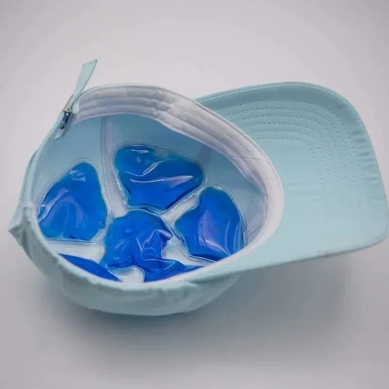 Belro ice gel pack cooler for hats and helmets, designed for first aid and temperature regulation, shown in a compact, flexible form.