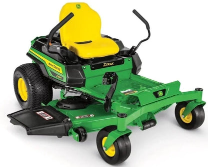 John Deere Z325E 54-inch 24 HP gas zero-turn riding lawn mower with dual hydrostatic drive and sleek green exterior.