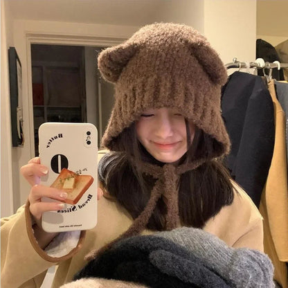 Belro cute bear ear winter hat with cozy knit fabric and playful bear ear details, perfect for cold weather.