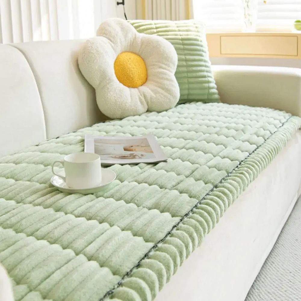 Belro Ultra Plush Sofa Bedding Couch Slipcover in soft, plush fabric fitting a home decor sofa for a cozy, updated look.