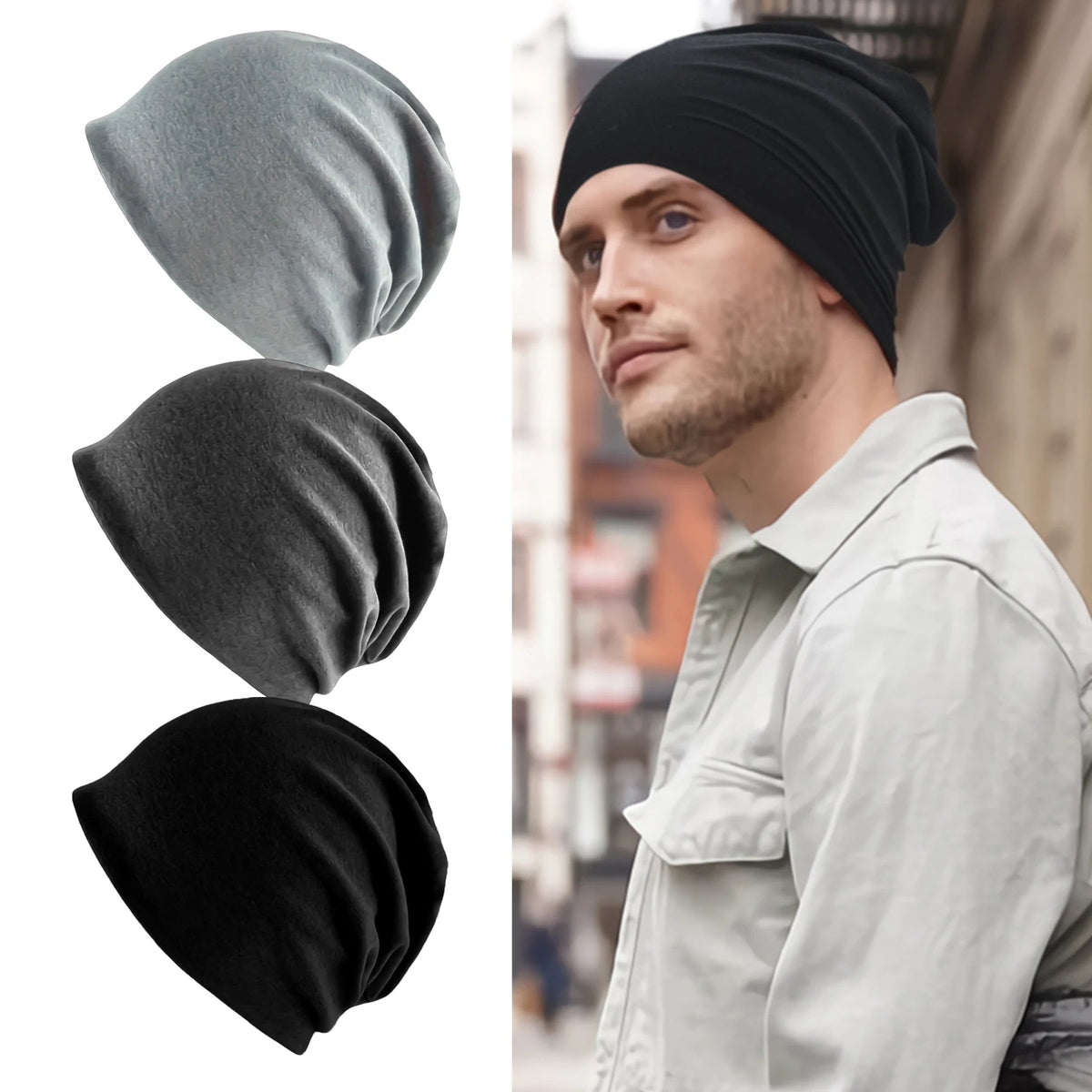 Belro Cozy Slouch Hat Beanie Cap in soft knit fabric, featuring a relaxed fit and folded brim, ideal for winter warmth and style.