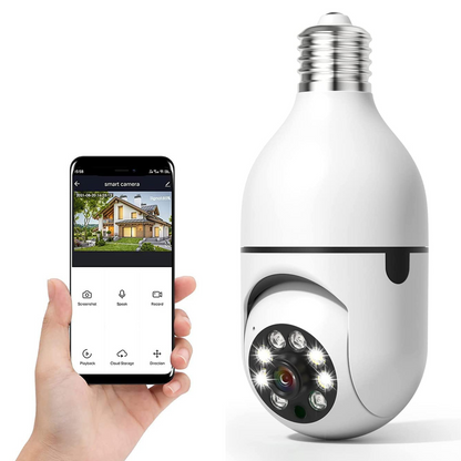 Belro wireless smart HD security camera for indoor and outdoor use, showing a sleek black surveillance camera mounted on a wall.