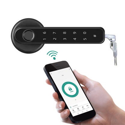 Belro Smart Bluetooth Fingerprint Door Lock for automotive use, app-controlled electronic security device with digital fingerprint scanner.
