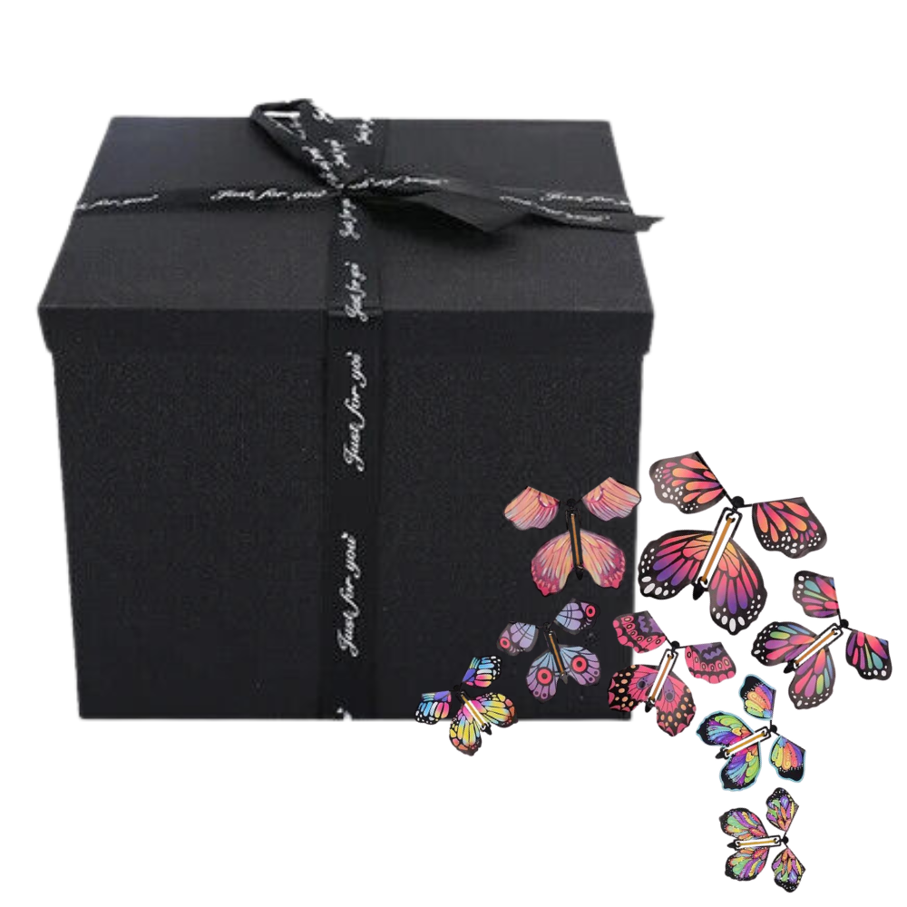 Belro men's DIY Valentine's Day magic butterfly photo surprise gift, featuring colorful butterfly decorations on clothing.