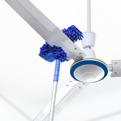 Belro flexible extendable microfiber ceiling fan duster for outdoor cleaning, featuring a high-reach, extendable pole and soft cleaning head.