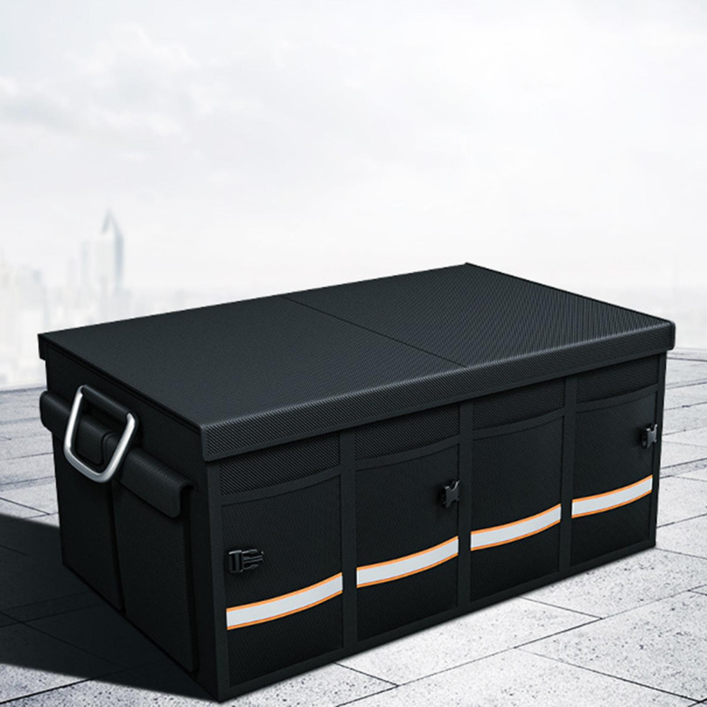 Belro large capacity car trunk organizer with multiple compartments for efficient storage and organization in vehicle trunk
