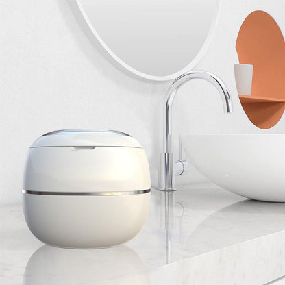 Belro ultrasonic portable denture cleaner machine for home use, compact device with a lid and control buttons on a white background.