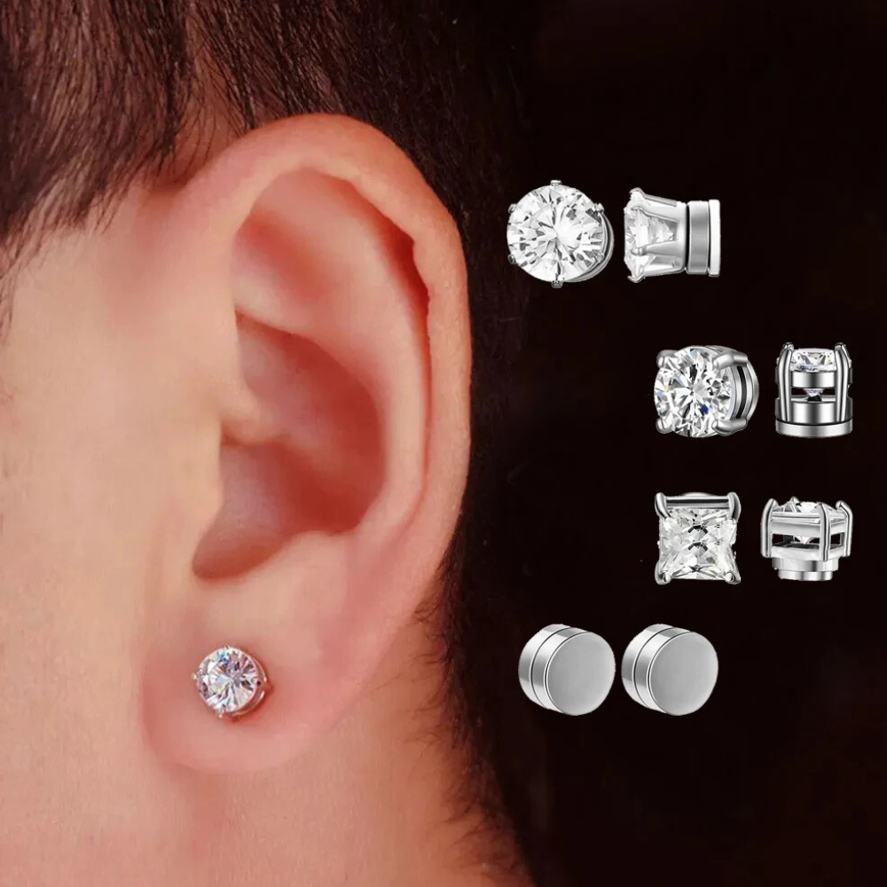 Belro premium unisex magnetic crystal stud earrings with elegant design, perfect for stylish jewelry accessories.