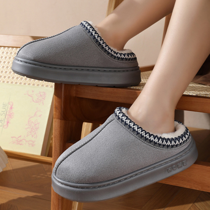 Belro fluffy insole platform slippers with faux fur, winter slip-on footwear, cozy and comfortable for cold weather.