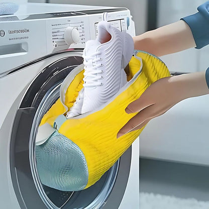 Belro machine washable sneaker shoe protector in a washing mesh bag, designed for footwear care and cleaning.