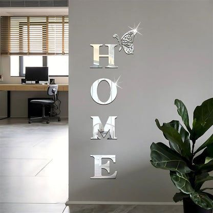 Belro 3D mirror wall sticker for home entrance decor, featuring a modern, reflective design suitable for stylish interior accents
