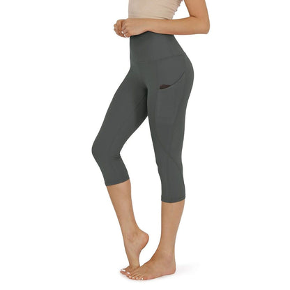 Belro ladies cotton capri pants with pockets, comfortable activewear leggings for women, shown in a casual pose.