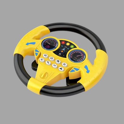 Belro Kid's electric simulation steering wheel toy with suction attachment, designed for interactive driving play.