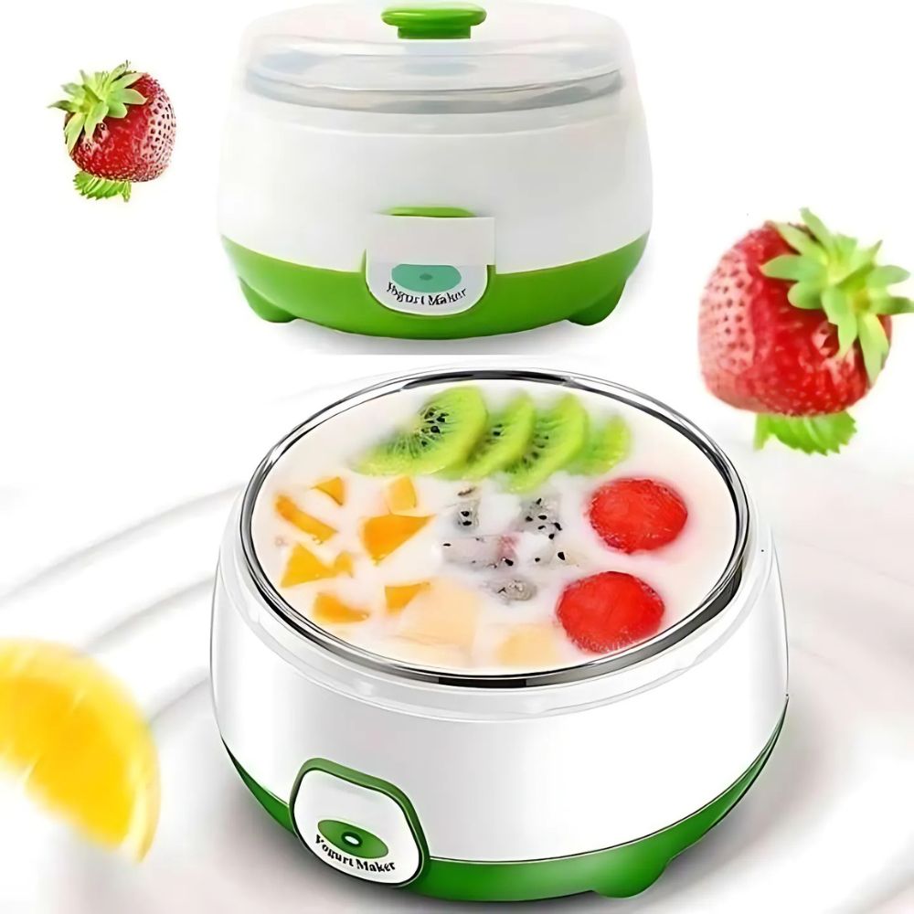 Belro Mini Electric Probiotic DIY Yogurt Maker on kitchen countertop, compact appliance for homemade yogurt preparation.