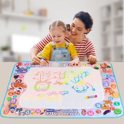 Belro Magic Reusable Doodle Mat for kids, featuring colorful drawings and a no-mess coloring surface for creative play.