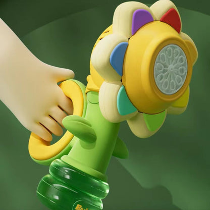 Belro Dancing Sunflower LED Bubble Maker toy with colorful sunflower design and bubbles for outdoor fun.
