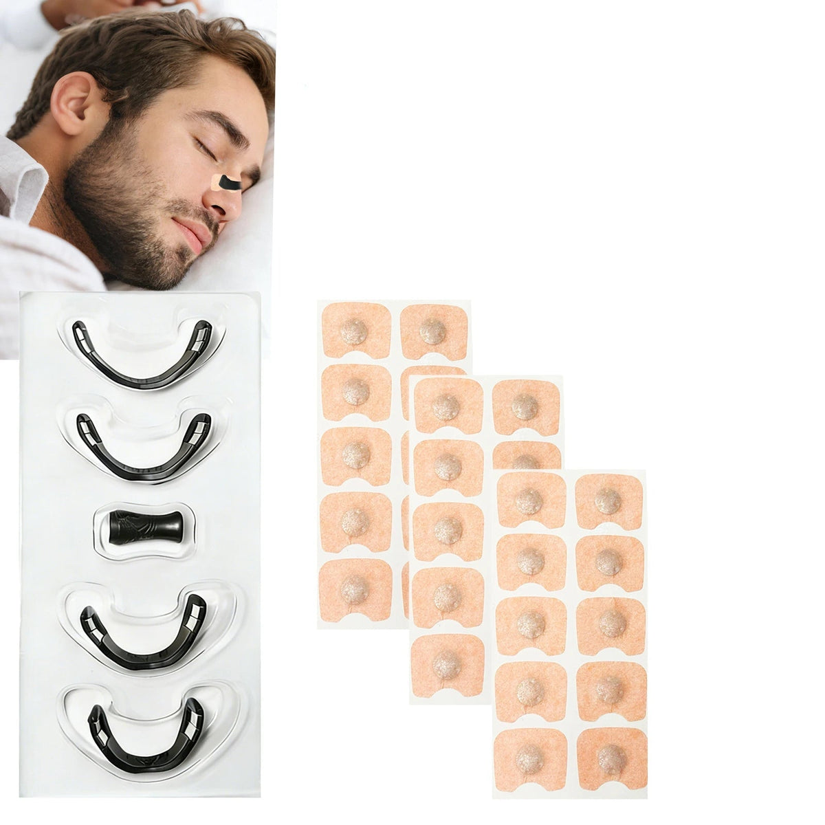 Belro magnetic nasal strips for snoring, designed to open nasal passages and improve airflow during sleep.