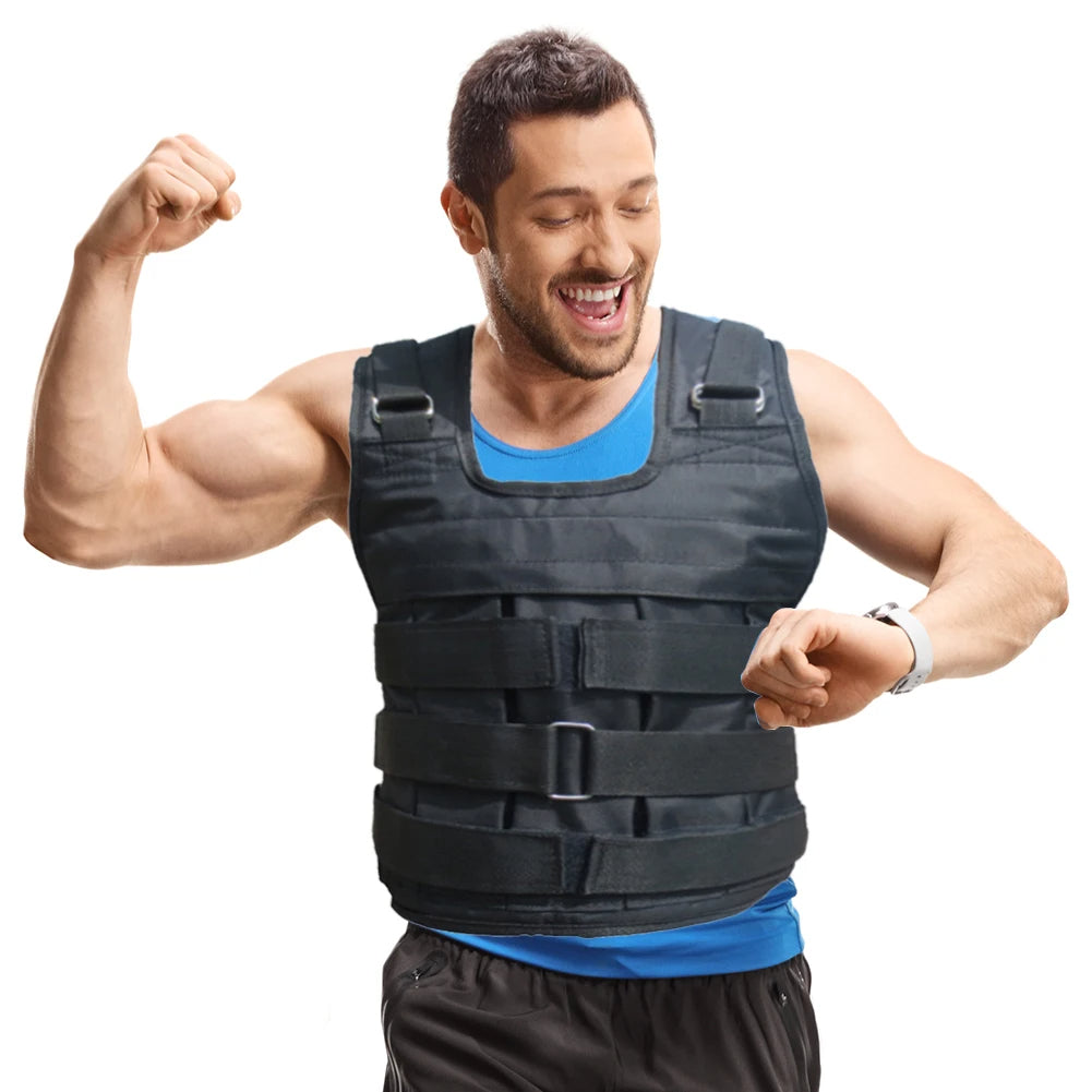Belro adjustable weighted vest for men, designed for walking and running, with padded straps and weight pockets for fitness training.