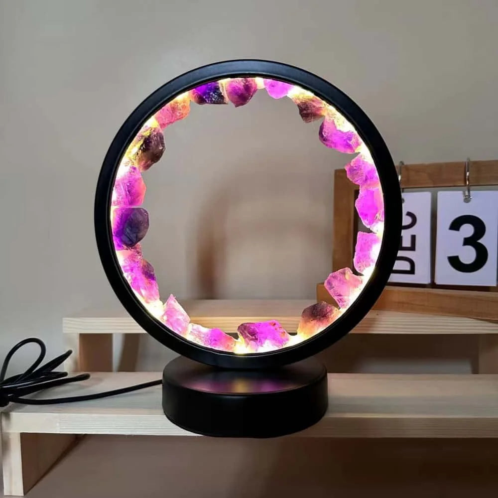 Belro Healing Stone Night Lamp with crystal column design, soothing glow, and elegant decor for bedrooms or relaxing spaces.