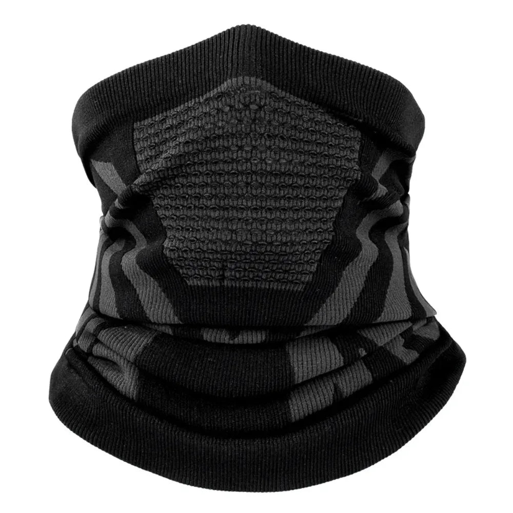 Belro breathable thermal face mask and neck gaiter made from soft, stretchy fabric, designed for comfort and warmth.