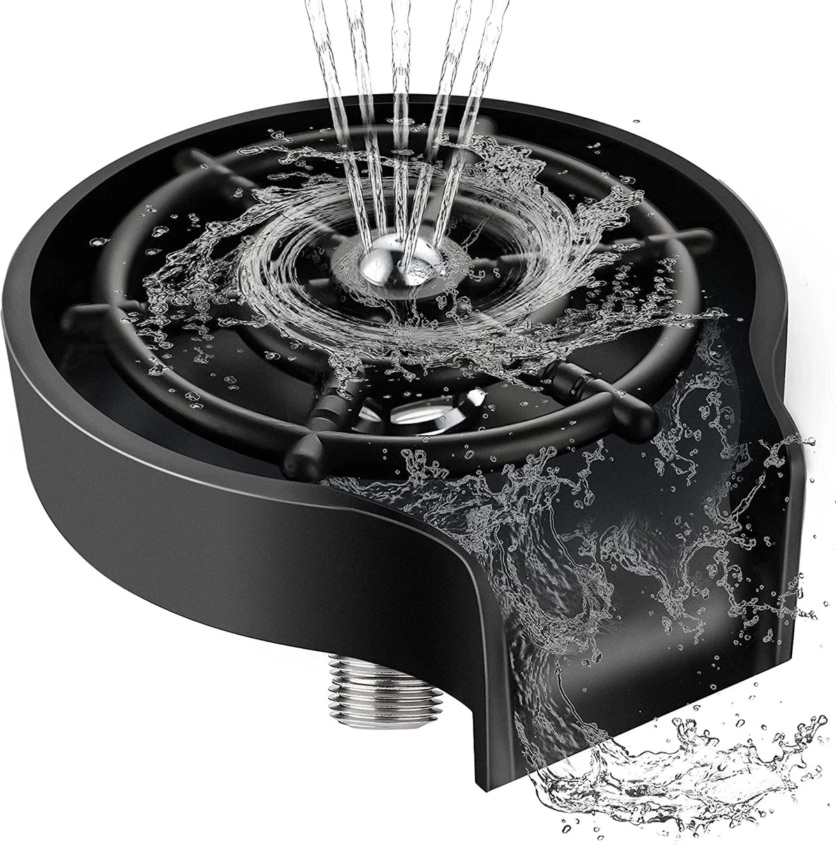 Belro high pressure kitchen sink cup rinser attached to a kitchen sink, made of durable tools and hardware for cleaning cups.