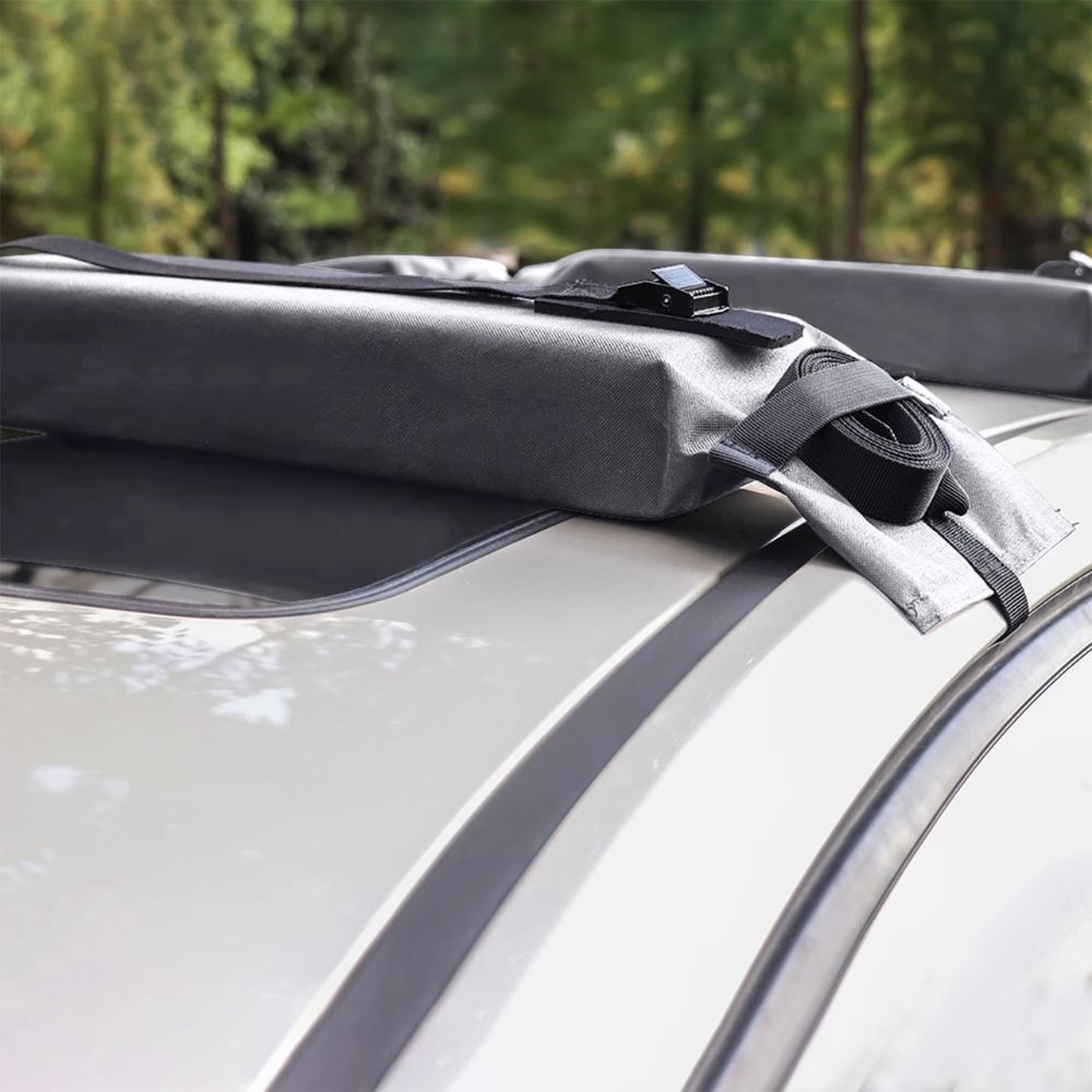 Belro Universal Car Soft Roof Rack Protection Pads installed on a vehicle roof for added cargo safety and protection.