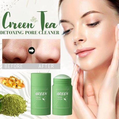Belro Green Tea Clay Deep Cleanse Mask Stick showing the portable face mask stick with green tea clay for deep skin cleansing.