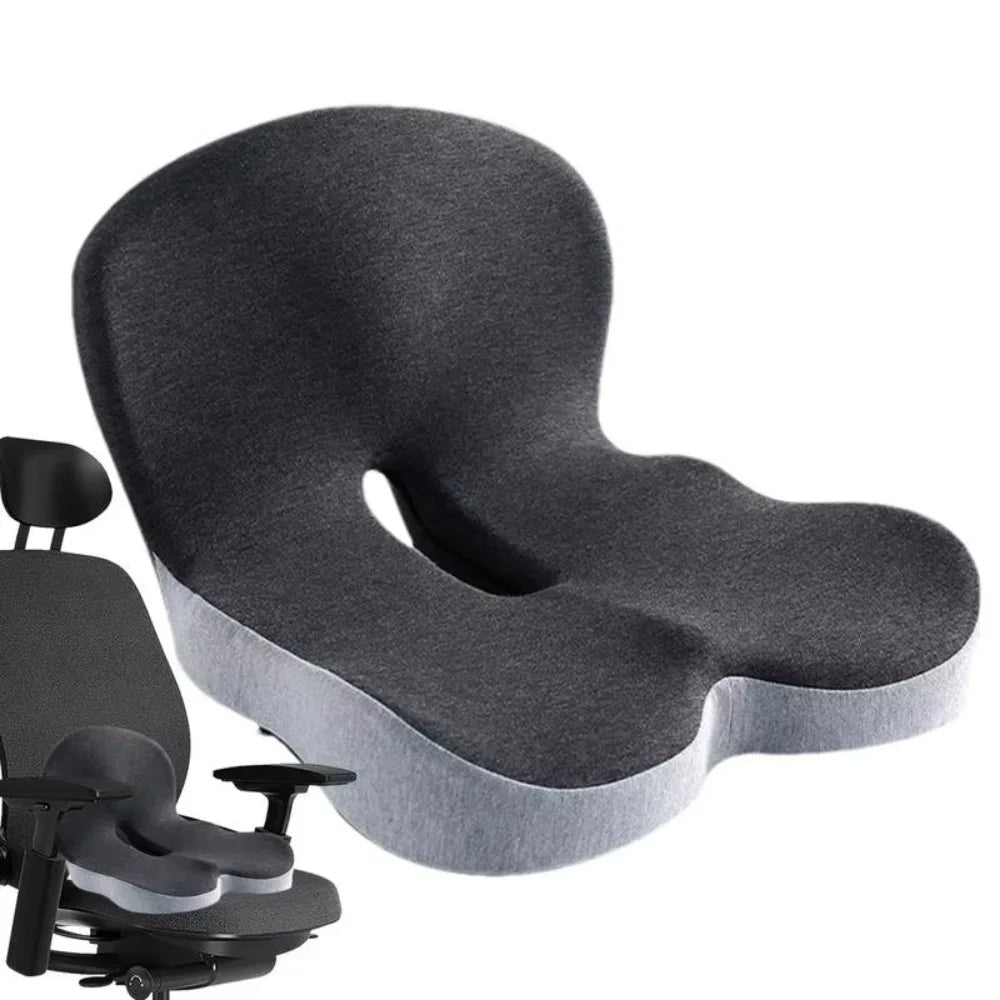 Belro memory foam lumbar pillow seat cushion with ergonomic design for back support and comfort.
