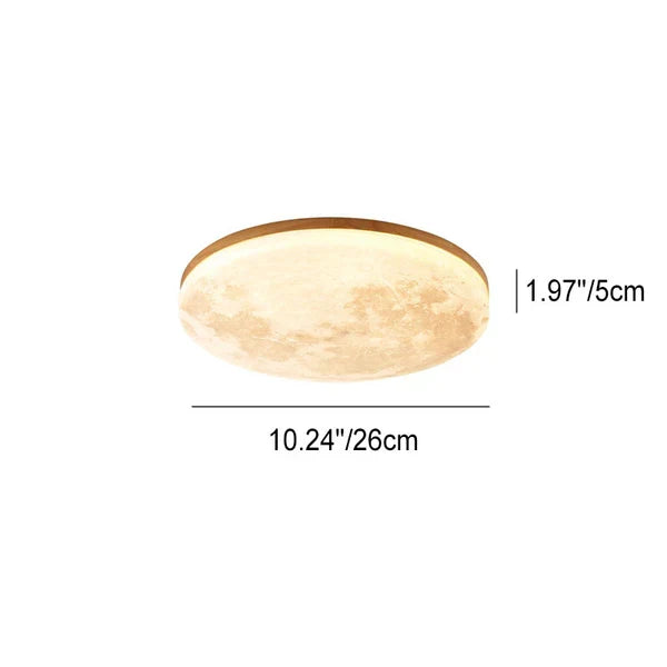 Belro Nordic minimalist moon-shaped acrylic LED ceiling light for outdoor home and garden decor, mounted on ceiling with soft glow