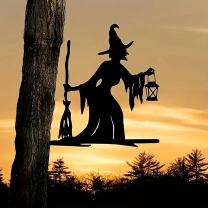 Belro Halloween Witch Garden Stake outdoor decor features a spooky witch figure for festive yard decoration.