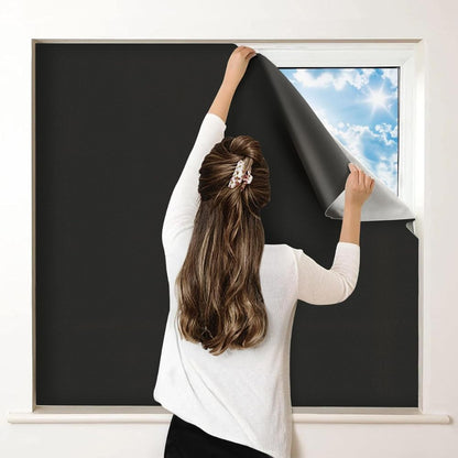 Belro blackout window shade for men with adhesive backing, designed to block sunlight and reduce glare in clothing or apparel settings