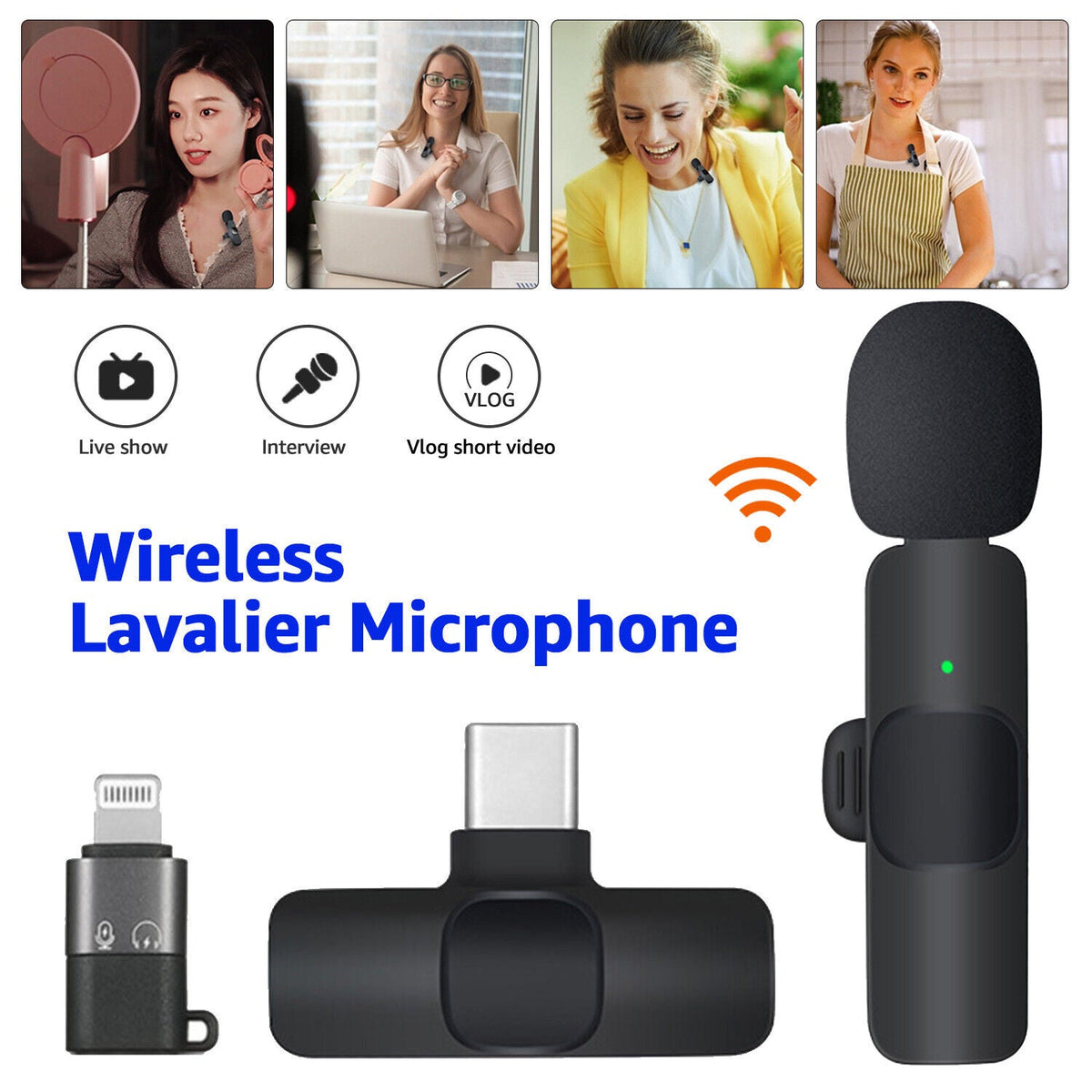 Belro lavalier microphone with clip, compact audio microphone for hands-free recording and broadcasting.
