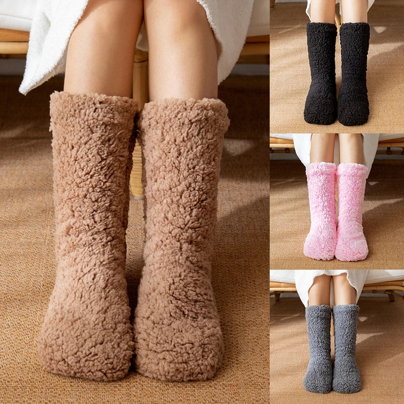 Belro winter plush indoor warm socks in soft, cozy material, ideal for keeping feet warm during cold weather.